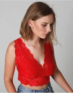 Alice&Jann Elaine Bralette Beha Zonder Beugel - Rood - 9849 6 Alice&Jann Elaine Bralette Beha Zonder Beugel - Rood - 9849 -ondergoed winkel alicejann elaine bralette beha zonder beugel rood 9849 2