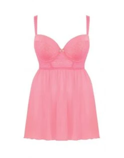 Curvy Kate Can Can Longline Babydoll Grote Cupmaten - Flamingo - SG4017 -ondergoed winkel curvy kate can can longline babydoll grote cupmaten flamingo sg4017 1