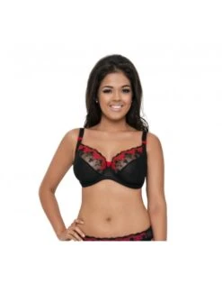 Curvy Kate Romance Balconnet Beha Grote Cupmaten - Black/Cherry - CK1501 -ondergoed winkel curvy kate romance balconnet beha grote cupmaten blackcherry ck1501 3
