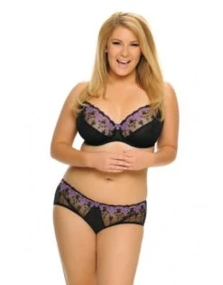 Curvy Kate Romance Balconnet Beha Grote Cupmaten - Black/Purple - CK1501 8 Curvy Kate Romance Balconnet Beha Grote Cupmaten - Black/Purple - CK1501 -ondergoed winkel curvy kate romance balconnet beha grote cupmaten blackpurple ck1501 2
