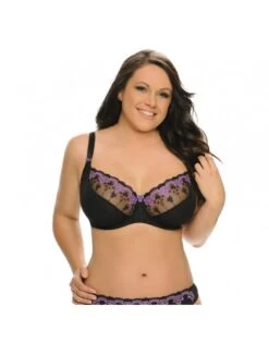 Curvy Kate Romance Balconnet Beha Grote Cupmaten - Black/Purple - CK1501 10 Curvy Kate Romance Balconnet Beha Grote Cupmaten - Black/Purple - CK1501 -ondergoed winkel curvy kate romance balconnet beha grote cupmaten blackpurple ck1501 4