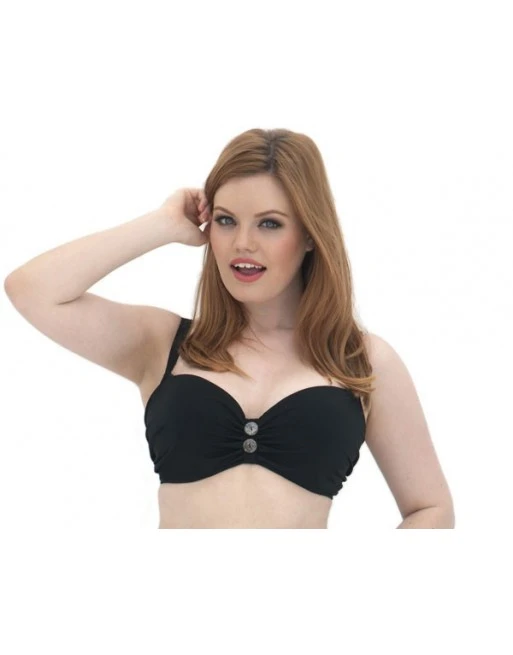 Curvy Kate Swim Luau Love Voorgevormde Balconnet Bikini Beha Grote Cupmaten - Zwart - CS1911 2 Curvy Kate Swim Luau Love Voorgevormde Balconnet Bikini Beha Grote Cupmaten - Zwart - CS1911 - Afbeelding 2