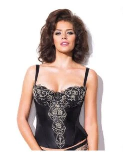 Masquerade Delphi Corset Grote Cupmaten - Black/Ivory - 6417 -ondergoed winkel masquerade delphi corset grote cupmaten blackivory 6417 3