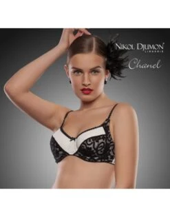 Nikol Djumon Chanel Hele Cup Beha Grote Cupmaten - Zwart/Ivoor