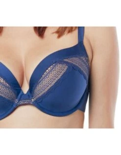 Panache Aria Voorgevormde Plunge Beha Grote Cupmaten - Navy/nude - 8086 -ondergoed winkel panache aria voorgevormde plunge beha grote cupmaten navynude 8086 5