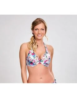 Panache Swim Alanis Halter Bikini Beha Grote Cupmaten - Blue Floral - SW1145 -ondergoed winkel panache swim alanis halter bikini beha grote cupmaten blue floral sw1145 1