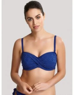 Panache Swim Anya Crochet Twist Bandeau Bikini Beha Grote Cupmaten - French Blue - SW1253 10 Panache Swim Anya Crochet Twist Bandeau Bikini Beha Grote Cupmaten - French Blue - SW1253 -ondergoed winkel panache swim anya crochet twist bandeau bikini beha grote cupmaten french blue sw1253 2