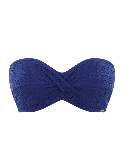 Panache Swim Anya Crochet Twist Bandeau Bikini Beha Grote Cupmaten - French Blue - SW1253 6 Panache Swim Anya Crochet Twist Bandeau Bikini Beha Grote Cupmaten - French Blue - SW1253 - Afbeelding 6