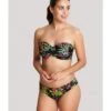 Panache Swim Anya Print Bikini Slip - Black Palm - SW1295