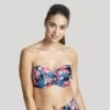 Panache Swim Anya Riva Print Bandeau Bikini BH Kleine En Grote Maten 65-85 Cup D Tot K - Blue Floral - SW1403