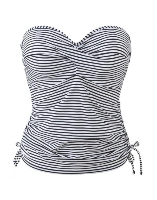 Panache Swim Anya Stripe Tankini Grote Cupmaten D - I / T. 65-90 - Black&White - SW0891 2 Panache Swim Anya Stripe Tankini Grote Cupmaten D - I / T. 65-90 - Black&White - SW0891 - Afbeelding 2