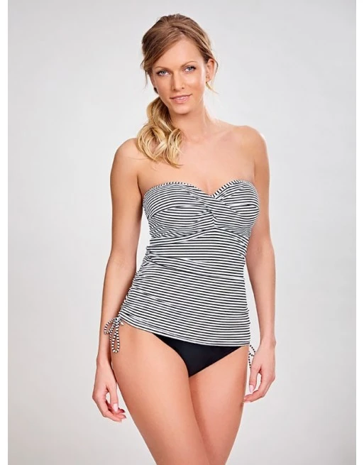 Panache Swim Anya Stripe Tankini Grote Cupmaten D - I / T. 65-90 - Black&White - SW0891 8 Panache Swim Anya Stripe Tankini Grote Cupmaten D - I / T. 65-90 - Black&White - SW0891 - Afbeelding 8