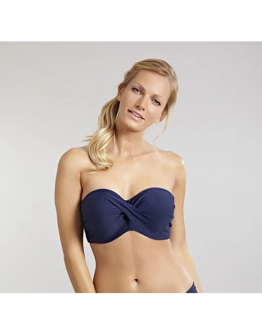 Panache Swim Anya Twist Bandeau Bikini Beha Grote Cupmaten D - H / T. 65-85 - Navy - SW0884 2 Panache Swim Anya Twist Bandeau Bikini Beha Grote Cupmaten D - H / T. 65-85 - Navy - SW0884 - Afbeelding 2