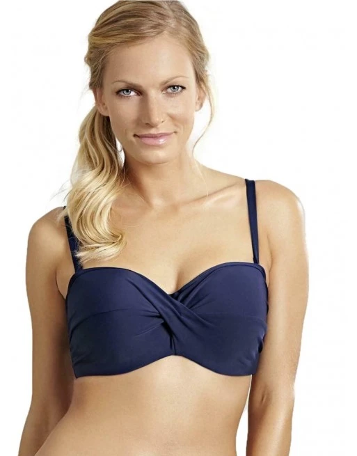 Panache Swim Anya Twist Bandeau Bikini Beha Grote Cupmaten D - H / T. 65-85 - Navy - SW0884 1 Panache Swim Anya Twist Bandeau Bikini Beha Grote Cupmaten D - H / T. 65-85 - Navy - SW0884