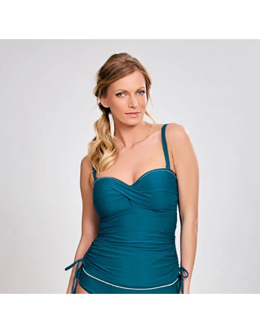 Panache Swim Anya Voyage Tankini Grote Cupmaten - Lagoon /White - SW1041 2 Panache Swim Anya Voyage Tankini Grote Cupmaten - Lagoon /White - SW1041 - Afbeelding 2