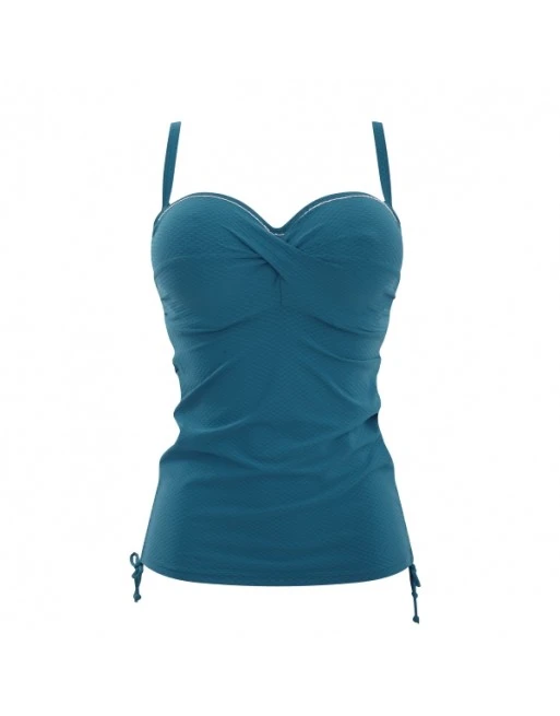 Panache Swim Anya Voyage Tankini Grote Cupmaten - Lagoon /White - SW1041 1 Panache Swim Anya Voyage Tankini Grote Cupmaten - Lagoon /White - SW1041