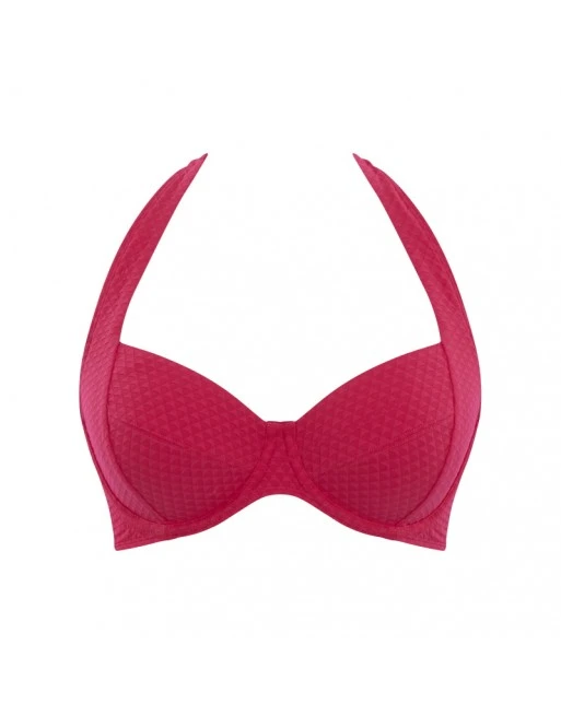 Panache Swim Echo Halter Bikini Beha Grote Cupmaten - Hot Pink - SW1325 2 Panache Swim Echo Halter Bikini Beha Grote Cupmaten - Hot Pink - SW1325 - Afbeelding 2