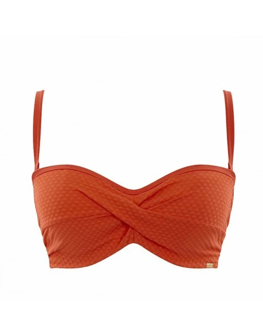 Panache Swim Echo Twist Bandeau Bikini Beha Grote Cupmaten D - K / T. 65-85 - Orange - SW1323 2 Panache Swim Echo Twist Bandeau Bikini Beha Grote Cupmaten D - K / T. 65-85 - Orange - SW1323 - Afbeelding 2