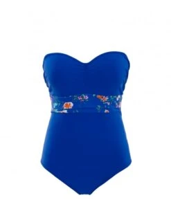 Panache Swim Florentine Strapless Bandeau / Multifunctioneel Badpak Grote Cupmaten - Cobalt Floral - SW1058 -ondergoed winkel panache swim florentine strapless bandeau multifunctioneel badpak grote cupmaten cobalt floral sw1058 2
