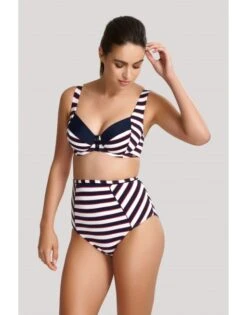 Panache Swim Lucille Bikini Slip Hoge Taille - Navy Stripe - SW1375 -ondergoed winkel panache swim lucille bikini slip hoge taille navy stripe sw1375 1