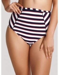 Panache Swim Lucille Bikini Slip Hoge Taille - Navy Stripe - SW1375 -ondergoed winkel panache swim lucille bikini slip hoge taille navy stripe sw1375 2