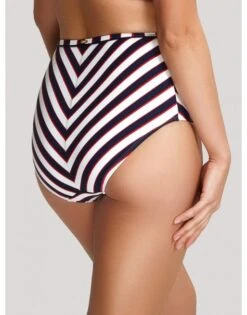 Panache Swim Lucille Bikini Slip Hoge Taille - Navy Stripe - SW1375 -ondergoed winkel panache swim lucille bikini slip hoge taille navy stripe sw1375 3
