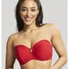 Panache Swim Marianna Voorgevormde Bandeau Bikini BH Kleine En Grote Maten 65-85 Cup D Tot H - Crimson - SW1593