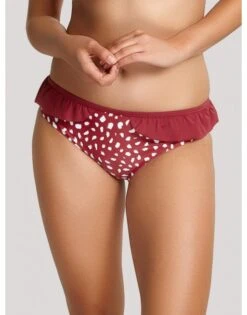 Panache Swim Mila Frill Bikini Slip Kleine Maten - SW1346 - Brick Red -ondergoed winkel panache swim mila frill bikini slip kleine maten sw1346 brick red 1
