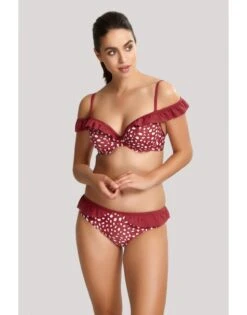 Panache Swim Mila Frill Bikini Slip Kleine Maten - SW1346 - Brick Red -ondergoed winkel panache swim mila frill bikini slip kleine maten sw1346 brick red 3