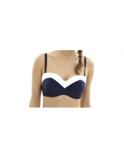 Panache Swim Portofino Bandeau Bikini Grote Cupmaten Navy/White - SW0953 -ondergoed winkel panache swim portofino bandeau bikini grote cupmaten navywhite sw0953 2