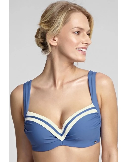 Panache Swim Portofino Voorgevormde Bikini Beha Grote Cupmaten D - I / T. 75-85 - Denim/Ivory - SW1212 2 Panache Swim Portofino Voorgevormde Bikini Beha Grote Cupmaten D - I / T. 75-85 - Denim/Ivory - SW1212 - Afbeelding 2