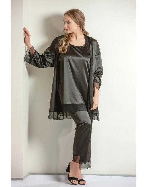 Plaisir Boudoir Kimono Grote Maten- Zwart - 2042 3 Plaisir Boudoir Kimono Grote Maten- Zwart - 2042 - Afbeelding 3