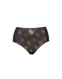 Plaisir Golden Hoge Bikini Slip - Grote Maten - 46-48 - Black/Golden - T0051 -ondergoed winkel plaisir golden hoge bikini slip grote maten 46 48 blackgolden t0051 1