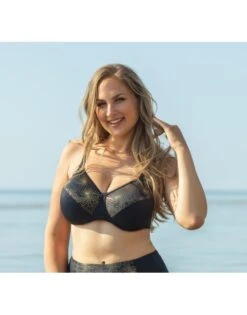 Plaisir Hele Cup Bikini Beha Grote Maten 90-95 Cup E - H - Black Golden - T0051