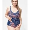 Plaisir Paisley Tankini Grote Maten 42-50 Cup C - H - T0057-19 - Dark Blue