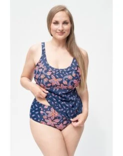 ondergoed winkel 11 Plaisir Paisley Tankini Grote Maten 42-50 Cup C - H - T0057-19 - Dark Blue