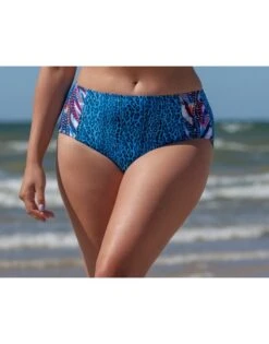 Plaisir Remix Bikini Slip Hoge Taille Grote Maten 44 - 50 - Blue - T0024 -ondergoed winkel plaisir remix bikini slip hoge taille grote maten 44 50 blue t0024 2