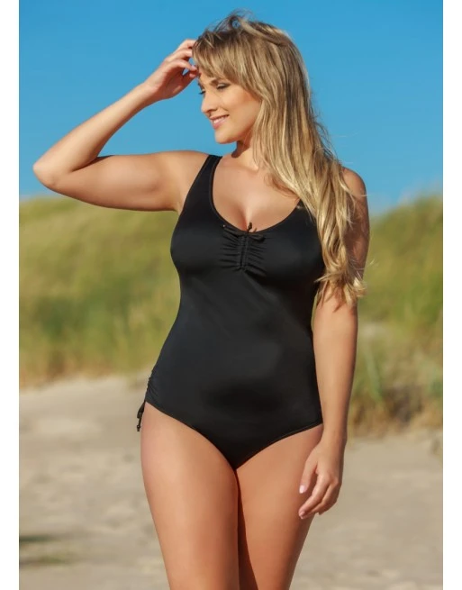 Plaisir Solid Color Badpak + Beugel Grote Maten 54/56 Cup C/D - Zwart - T008 1 Plaisir Solid Color Badpak + Beugel Grote Maten 54/56 Cup C/D - Zwart - T008