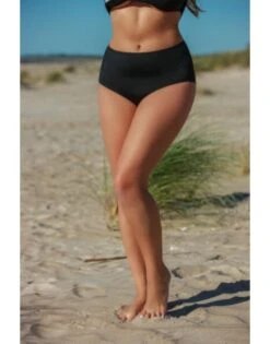 Plaisir Solid Color Bikini Slip Hoge Taille Kleine - Grote Maten 42-56 - Zwart - T0006 -ondergoed winkel plaisir solid color bikini slip hoge taille kleine grote maten 42 56 zwart t0006 6