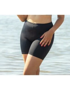 Plaisir Solid Color Zwemshort Dames Lange Benen Kleine - Grote Maten 42-54 - Zwart - T0021 -ondergoed winkel plaisir solid color zwemshort dames lange benen kleine grote maten 42 54 zwart t0021 2