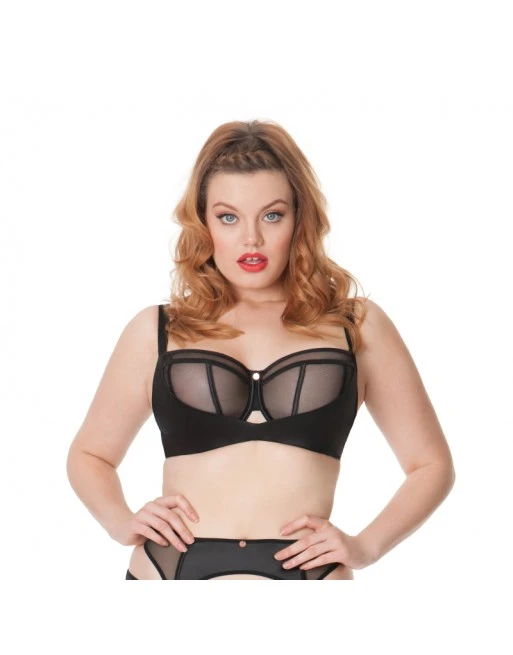 Scantilly Peek-A-Boo Balconnet Beha Grote Cupmaten - Zwart - ST2301 4 Scantilly Peek-A-Boo Balconnet Beha Grote Cupmaten - Zwart - ST2301 - Afbeelding 4