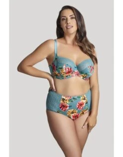 Sculptresse Chi Chi Balconnet BH Grote Cupmaten D - HH / T. 75-105 - Turquoise Floral - 7695 -ondergoed winkel sculptresse chi chi balconnet bh grote cupmaten d hh t 75 105 turquoise floral 7695 4