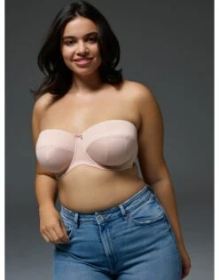 Sculptresse Dana Strapless Bandeau BH Grote Cupmaten D - J / T. 75-105 - Linen - 9670 -ondergoed winkel sculptresse dana strapless bandeau bh grote cupmaten d j t 75 105 linen 9670 6