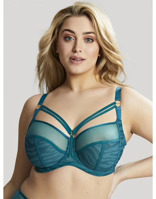 Sculptresse Dionne BH Grote Cupmaat DD Tot K / T. 80-105 - Teal Animal - 9695 1 Sculptresse Dionne BH Grote Cupmaat DD Tot K / T. 80-105 - Teal Animal - 9695