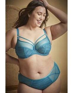 Sculptresse Dionne Midi Slip Kleine - Grote Maten 40-50 - Teal Animal - 9692 -ondergoed winkel sculptresse dionne midi slip kleine grote maten 40 50 teal animal 9692 3