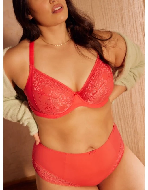 Sculptresse Roxie Plunge BH Grote Cupmaten D Tot J / T. 75-105 - Hot Coral - 9586 7 Sculptresse Roxie Plunge BH Grote Cupmaten D Tot J / T. 75-105 - Hot Coral - 9586 - Afbeelding 7