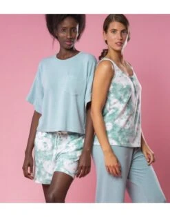 Señoretta Homewaer Shorty Met Print - 221320 - Turquoise -ondergoed winkel senoretta homewaer shorty met print 221320 turquoise 3