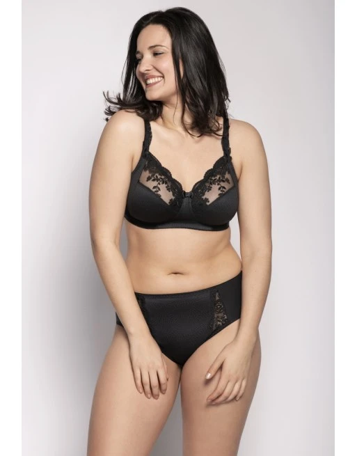 Ulla Dessous Ella Slip Kleine - Grote Maten 38-60 - Zwart - 3632 1 Ulla Dessous Ella Slip Kleine - Grote Maten 38-60 - Zwart - 3632