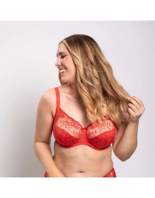 Ulla Dessous Jasmin Hele Cup BH Kleine En Grote Maten 70-120 Cup B Tot L - Red Poppy - 2723 3 Ulla Dessous Jasmin Hele Cup BH Kleine En Grote Maten 70-120 Cup B Tot L - Red Poppy - 2723 - Afbeelding 3