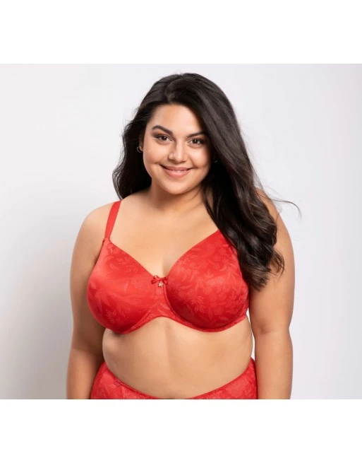 Ulla Dessous Jasmin T-Shirt BH Kleine En Grote Maten 70-110 Cup D Tot L - Red Poppy - 2720 1 Ulla Dessous Jasmin T-Shirt BH Kleine En Grote Maten 70-110 Cup D Tot L - Red Poppy - 2720